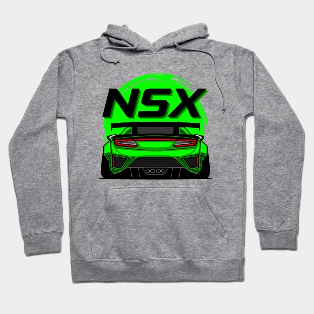 Green NSX Rear JDM Hoodie by GoldenTuners